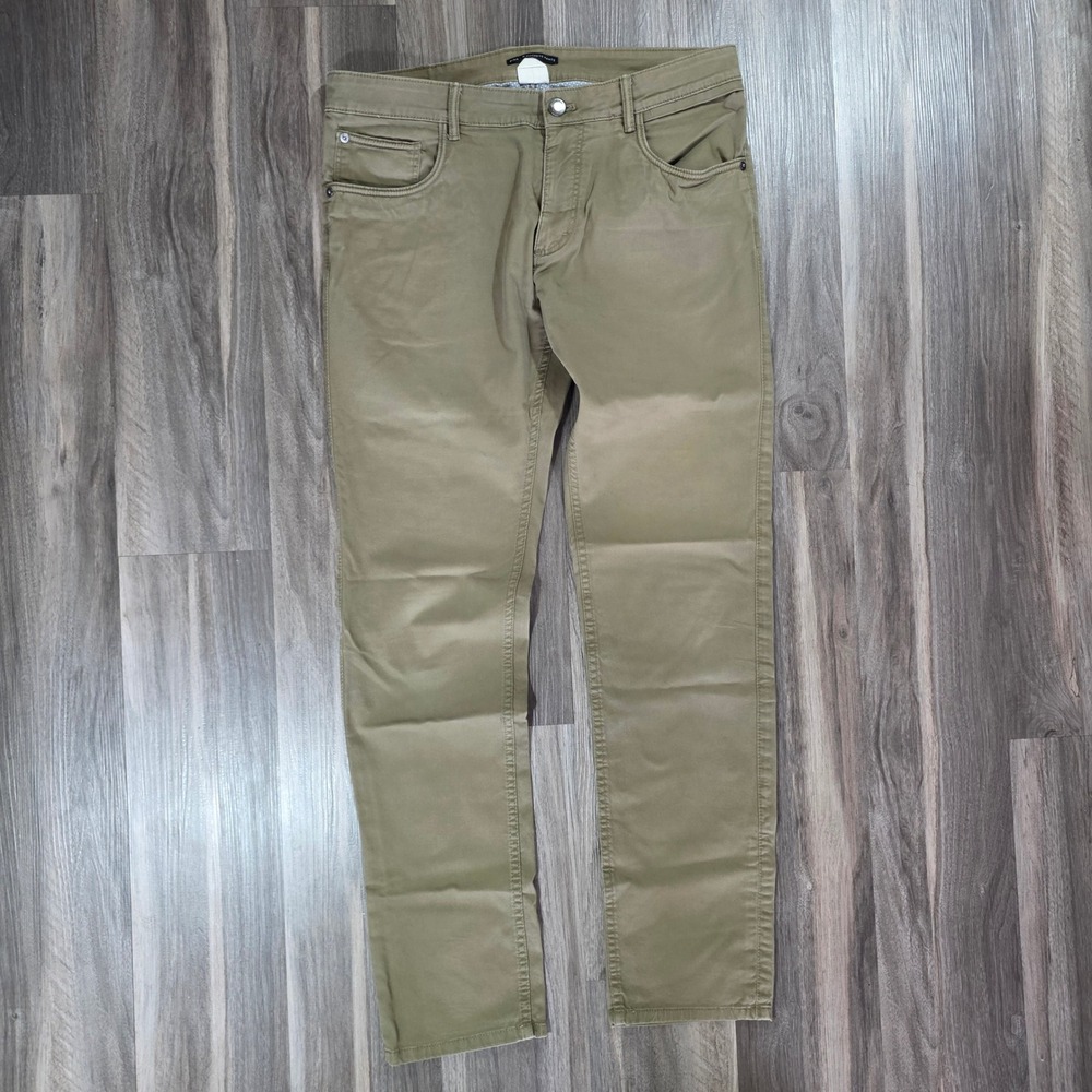Mango MNG Man Pisa 5 Pockets Pants Khaki Tan Slim Fit Size 34x31